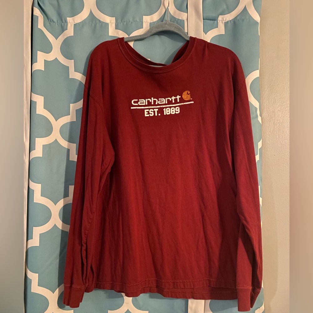 Carhartt long sleeve T-shirt, maroon, size XL